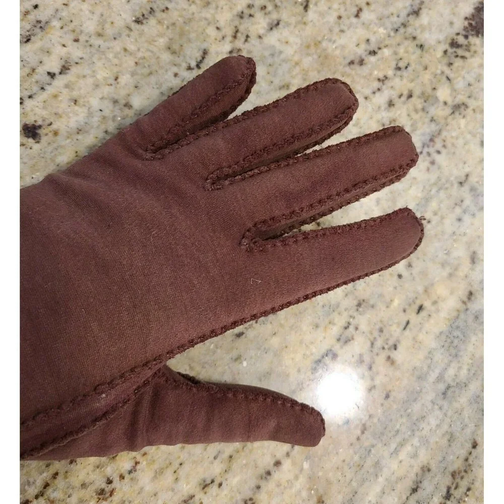 Vintage Woven Nylon? Brown Stitched 8